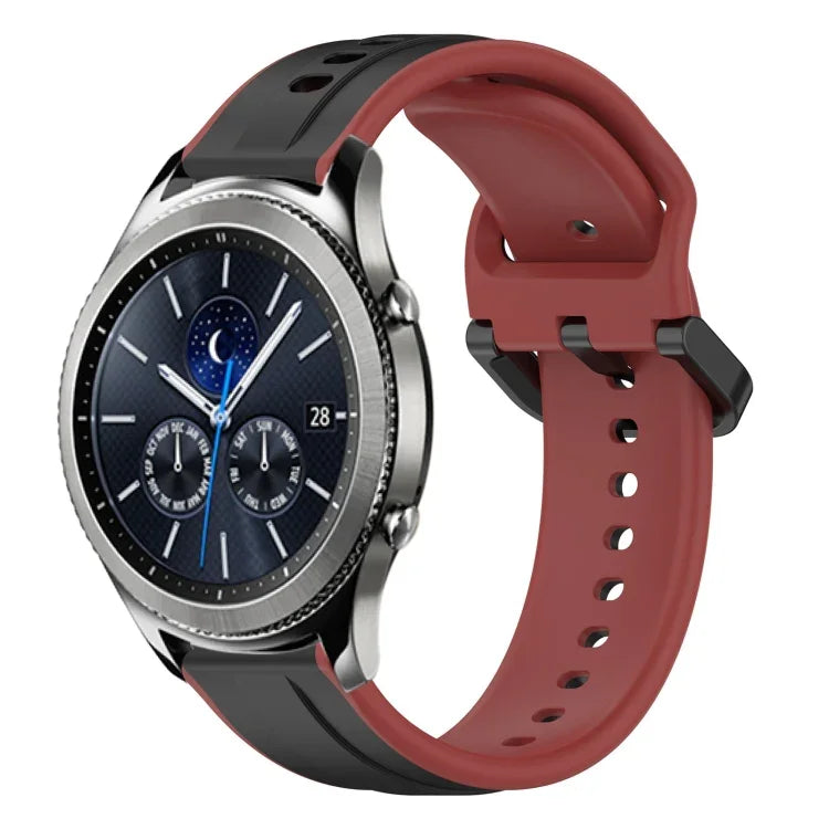 Dây đồng hồ silicone hai màu vòng lồi 22mm, cho Samsung Galaxy Watch3 45mm, cho Samsung Galaxy Watch 46mm, cho Samsung Gear S3 Classic, cho Samsung Gear S3 Frontier