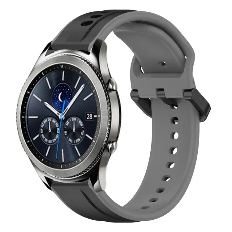 Dây đồng hồ silicone hai màu vòng lồi 22mm, cho Samsung Galaxy Watch3 45mm, cho Samsung Galaxy Watch 46mm, cho Samsung Gear S3 Classic, cho Samsung Gear S3 Frontier