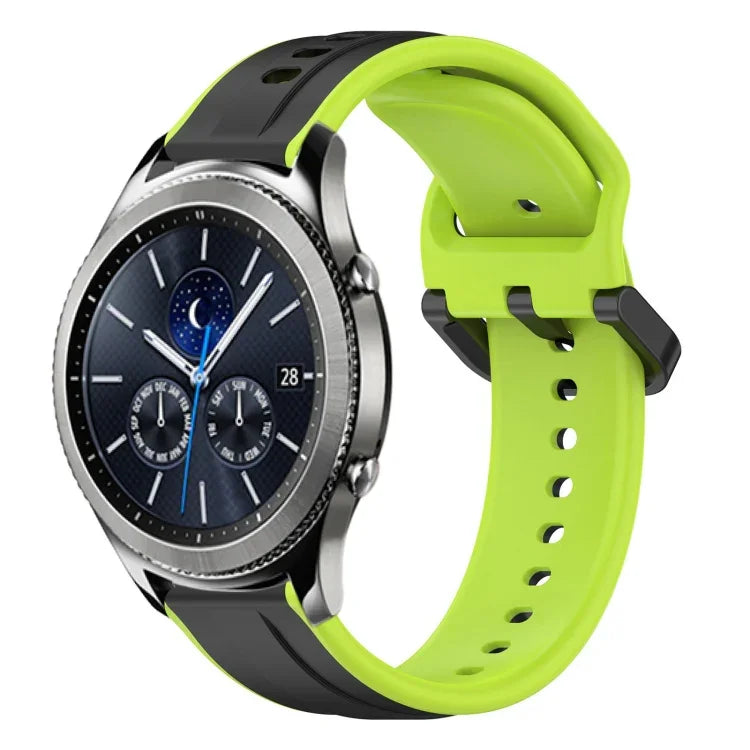 Dây đồng hồ silicone hai màu vòng lồi 22mm, cho Samsung Galaxy Watch3 45mm, cho Samsung Galaxy Watch 46mm, cho Samsung Gear S3 Classic, cho Samsung Gear S3 Frontier