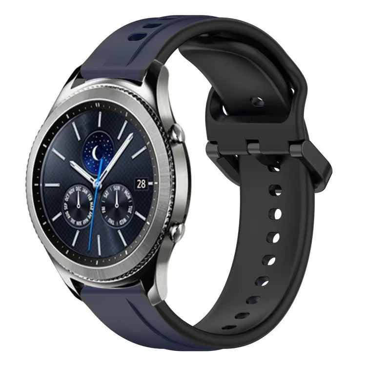 Dây đồng hồ silicone hai màu vòng lồi 22mm, cho Samsung Galaxy Watch3 45mm, cho Samsung Galaxy Watch 46mm, cho Samsung Gear S3 Classic, cho Samsung Gear S3 Frontier