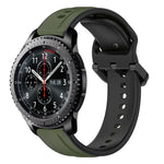 Dây đồng hồ silicone hai màu vòng lồi 22mm, cho Samsung Galaxy Watch3 45mm, cho Samsung Galaxy Watch 46mm, cho Samsung Gear S3 Classic, cho Samsung Gear S3 Frontier