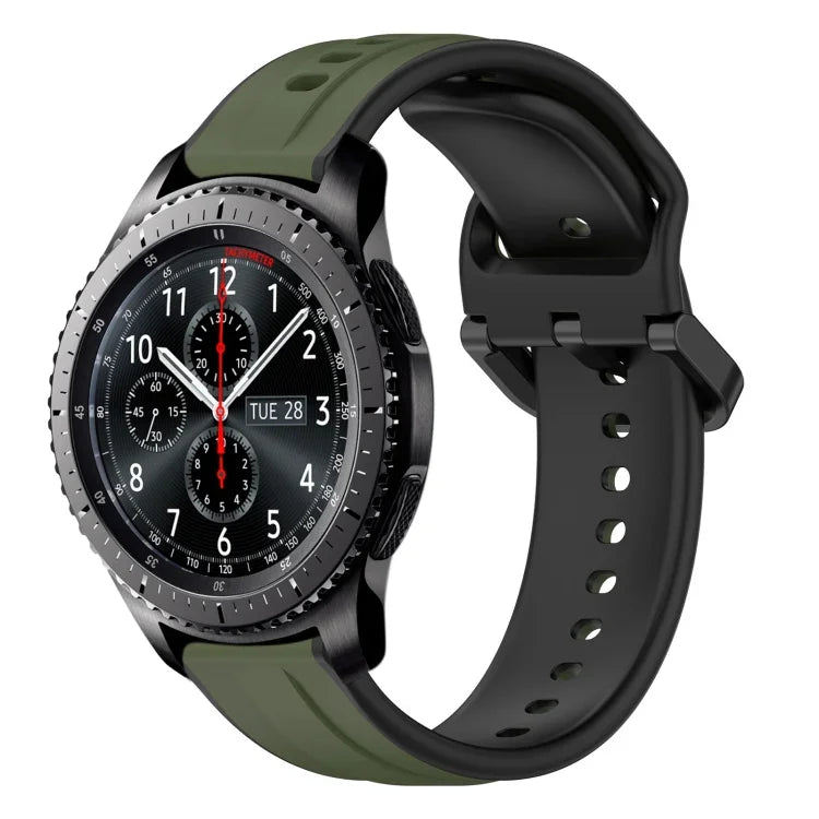 Dây đồng hồ silicone hai màu vòng lồi 22mm, cho Samsung Galaxy Watch3 45mm, cho Samsung Galaxy Watch 46mm, cho Samsung Gear S3 Classic, cho Samsung Gear S3 Frontier