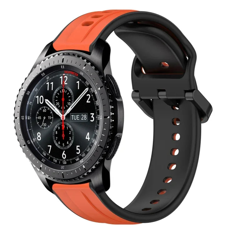 Dây đồng hồ silicone hai màu vòng lồi 22mm, cho Samsung Galaxy Watch3 45mm, cho Samsung Galaxy Watch 46mm, cho Samsung Gear S3 Classic, cho Samsung Gear S3 Frontier