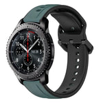 Dây đồng hồ silicone hai màu vòng lồi 22mm, cho Samsung Galaxy Watch3 45mm, cho Samsung Galaxy Watch 46mm, cho Samsung Gear S3 Classic, cho Samsung Gear S3 Frontier