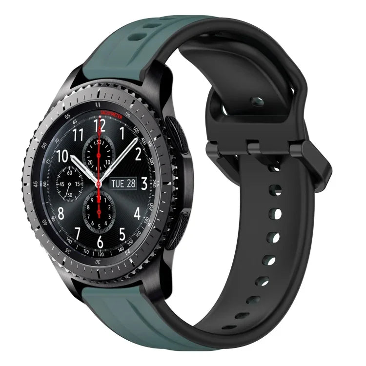 Dây đồng hồ silicone hai màu vòng lồi 22mm, cho Samsung Galaxy Watch3 45mm, cho Samsung Galaxy Watch 46mm, cho Samsung Gear S3 Classic, cho Samsung Gear S3 Frontier