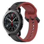 Dây đồng hồ silicone hai màu vòng lồi 22mm, cho Samsung Galaxy Watch3 45mm, cho Samsung Galaxy Watch 46mm, cho Samsung Gear S3 Classic, cho Samsung Gear S3 Frontier
