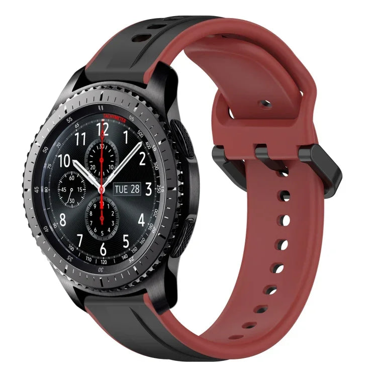 Dây đồng hồ silicone hai màu vòng lồi 22mm, cho Samsung Galaxy Watch3 45mm, cho Samsung Galaxy Watch 46mm, cho Samsung Gear S3 Classic, cho Samsung Gear S3 Frontier