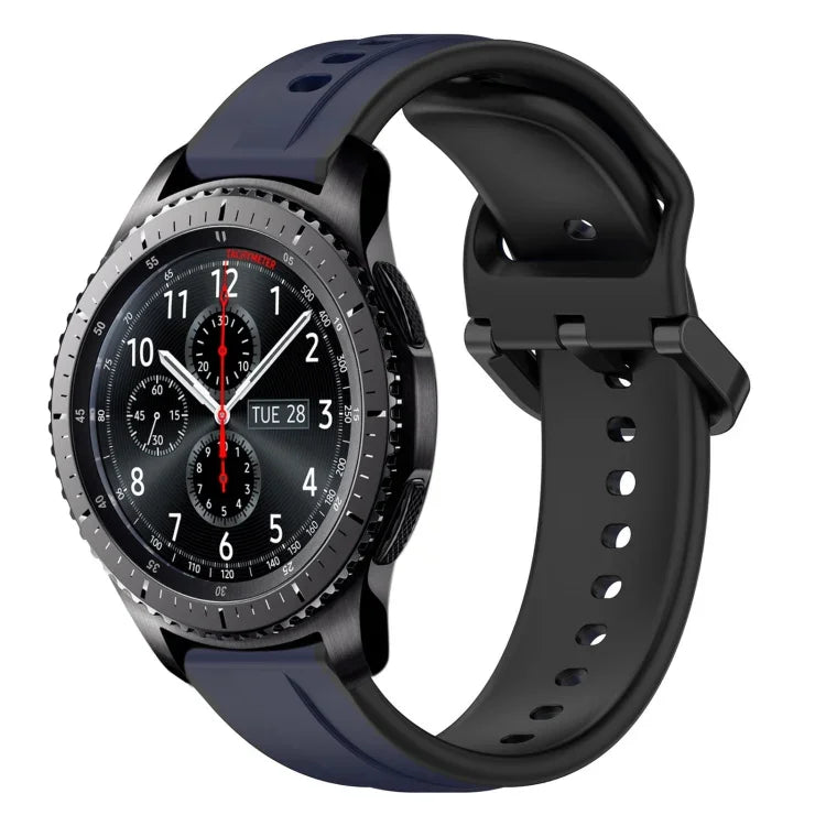 Dây đồng hồ silicone hai màu vòng lồi 22mm, cho Samsung Galaxy Watch3 45mm, cho Samsung Galaxy Watch 46mm, cho Samsung Gear S3 Classic, cho Samsung Gear S3 Frontier
