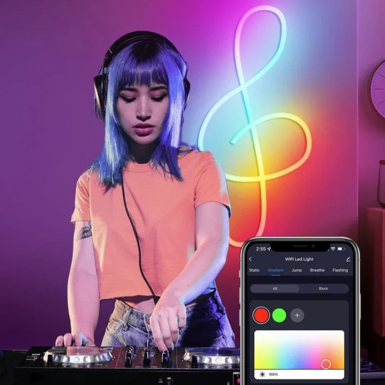 NH021 Đèn dây neon RGB đồng bộ nhạc TUYA WIFI chống nước 3m, NH021