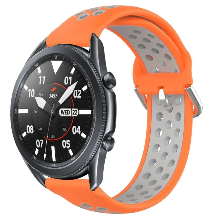 Dây đồng hồ silicone thể thao thoáng khí có lỗ 22mm, cho Samsung Galaxy Watch3 45mm, cho Samsung Gear S3 Classic, cho Samsung Gear S3 Frontier