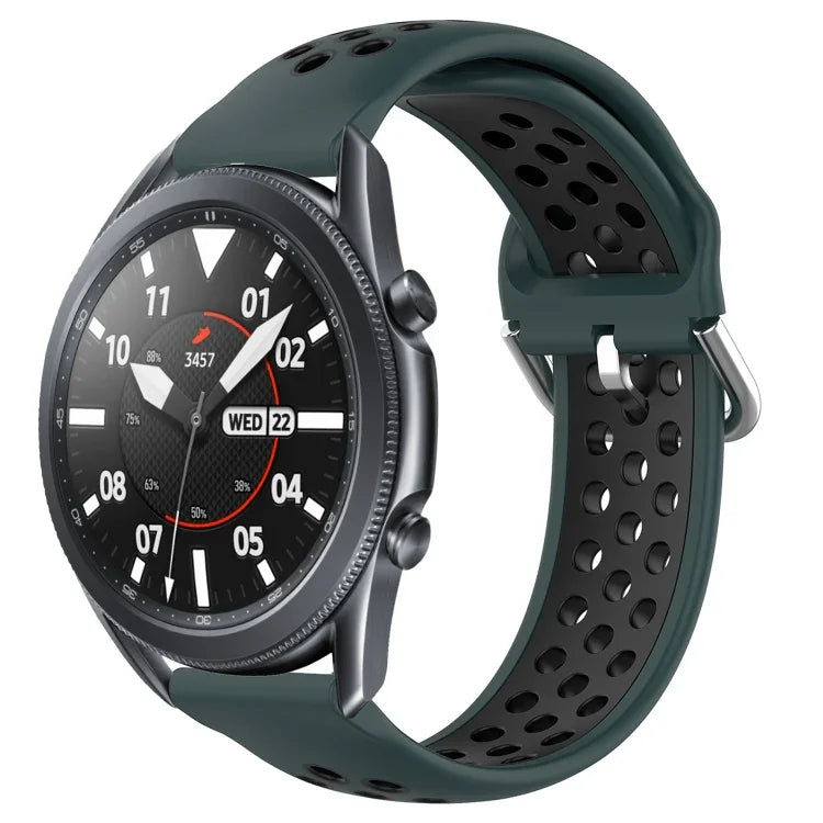 Dây đồng hồ silicone thể thao thoáng khí có lỗ 22mm, cho Samsung Galaxy Watch3 45mm, cho Samsung Gear S3 Classic, cho Samsung Gear S3 Frontier
