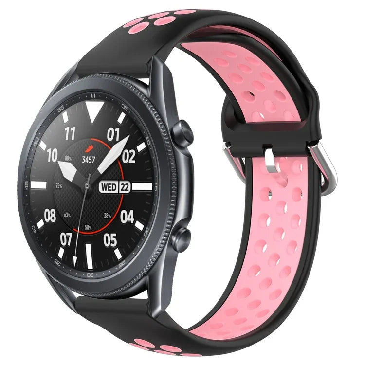 Dây đồng hồ silicone thể thao thoáng khí có lỗ 22mm, cho Samsung Galaxy Watch3 45mm, cho Samsung Gear S3 Classic, cho Samsung Gear S3 Frontier