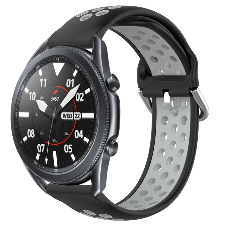 Dây đồng hồ silicone thể thao thoáng khí có lỗ 22mm, cho Samsung Galaxy Watch3 45mm, cho Samsung Gear S3 Classic, cho Samsung Gear S3 Frontier