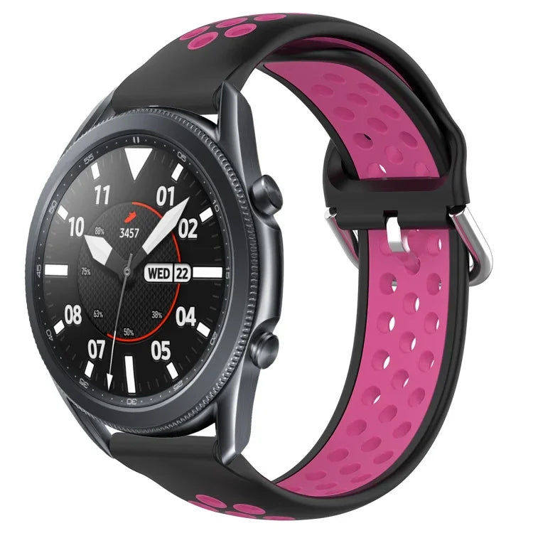 Dây đồng hồ silicone thể thao thoáng khí có lỗ 22mm, cho Samsung Galaxy Watch3 45mm, cho Samsung Gear S3 Classic, cho Samsung Gear S3 Frontier