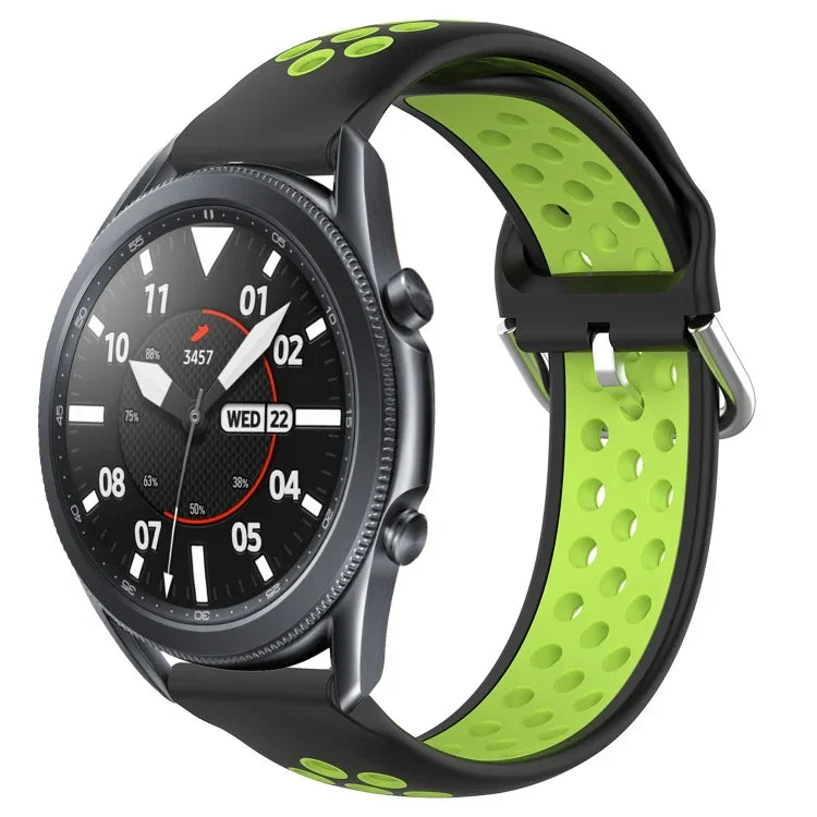 Dây đồng hồ silicone thể thao thoáng khí có lỗ 22mm, cho Samsung Galaxy Watch3 45mm, cho Samsung Gear S3 Classic, cho Samsung Gear S3 Frontier