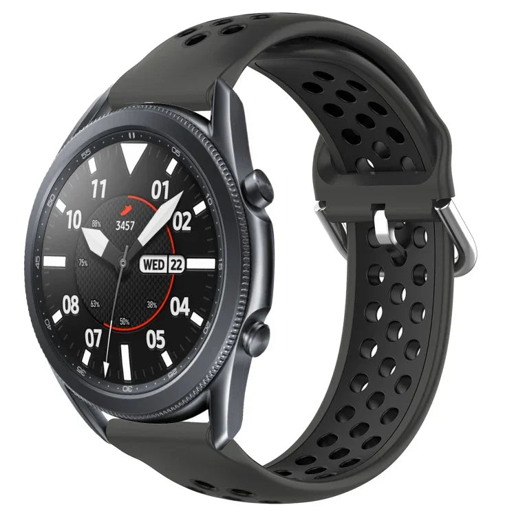 Dây đồng hồ silicone thể thao thoáng khí có lỗ 22mm, cho Samsung Galaxy Watch3 45mm, cho Samsung Gear S3 Classic, cho Samsung Gear S3 Frontier