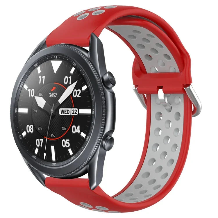 Dây đồng hồ silicone thể thao thoáng khí có lỗ 22mm, cho Samsung Galaxy Watch3 45mm, cho Samsung Gear S3 Classic, cho Samsung Gear S3 Frontier