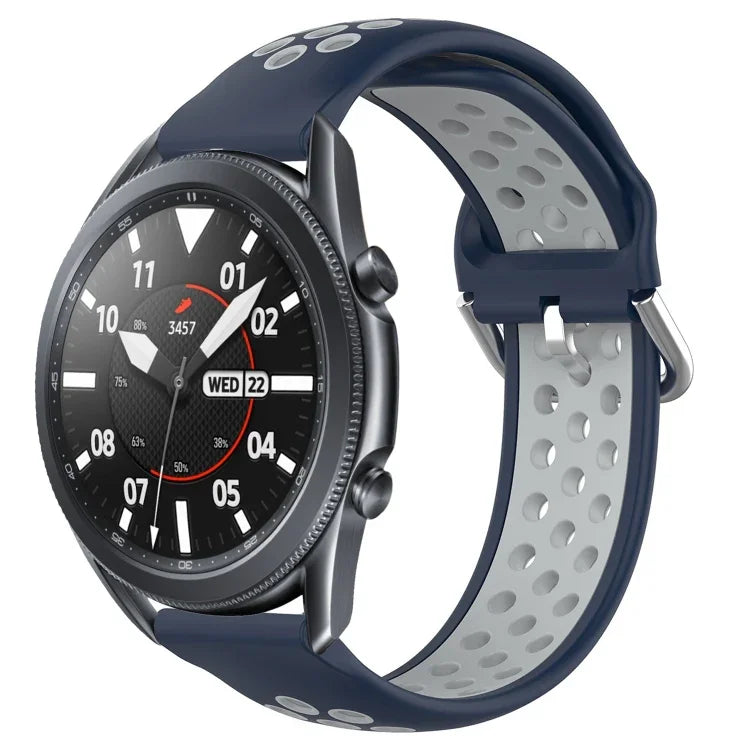 Dây đồng hồ silicone thể thao thoáng khí có lỗ 22mm, cho Samsung Galaxy Watch3 45mm, cho Samsung Gear S3 Classic, cho Samsung Gear S3 Frontier