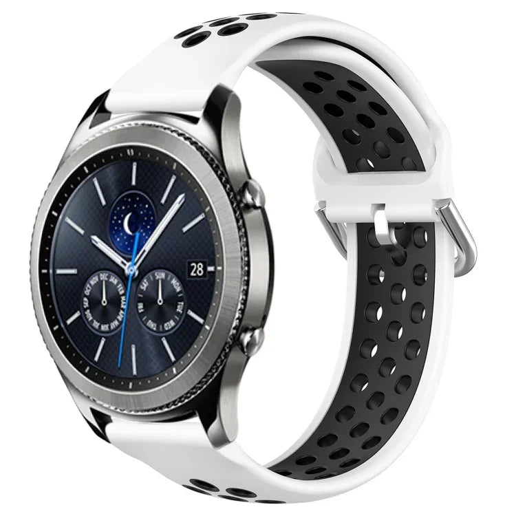 Dây đồng hồ silicone thể thao thoáng khí có lỗ 22mm, cho Samsung Galaxy Watch3 45mm, cho Samsung Gear S3 Classic, cho Samsung Gear S3 Frontier