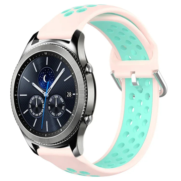 Dây đồng hồ silicone thể thao thoáng khí có lỗ 22mm, cho Samsung Galaxy Watch3 45mm, cho Samsung Gear S3 Classic, cho Samsung Gear S3 Frontier