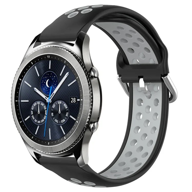 Dây đồng hồ silicone thể thao thoáng khí có lỗ 22mm, cho Samsung Galaxy Watch3 45mm, cho Samsung Gear S3 Classic, cho Samsung Gear S3 Frontier