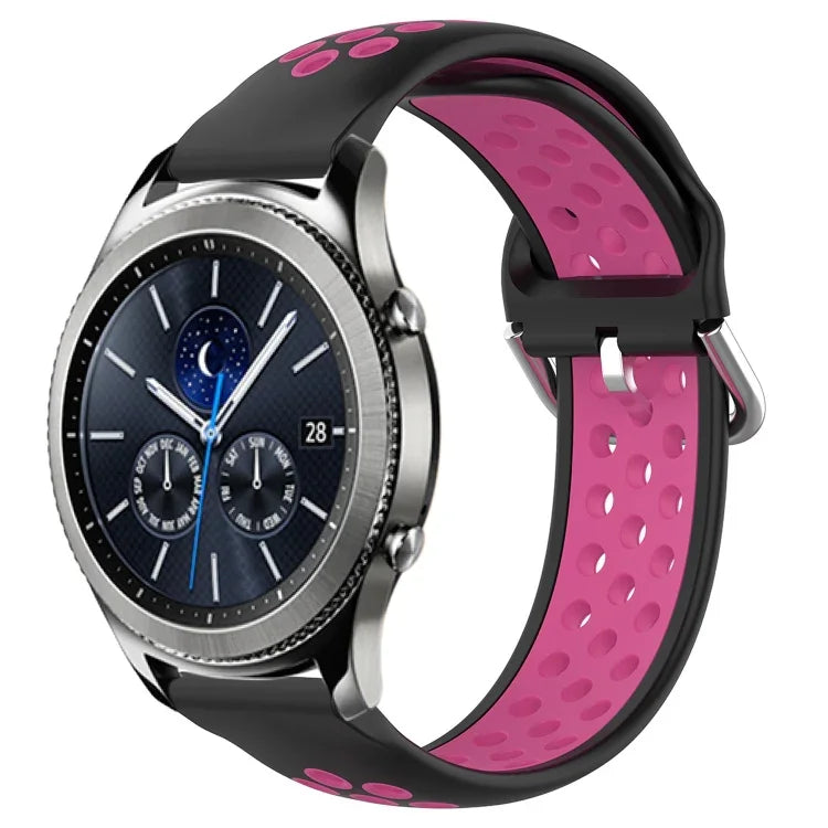 Dây đồng hồ silicone thể thao thoáng khí có lỗ 22mm, cho Samsung Galaxy Watch3 45mm, cho Samsung Gear S3 Classic, cho Samsung Gear S3 Frontier