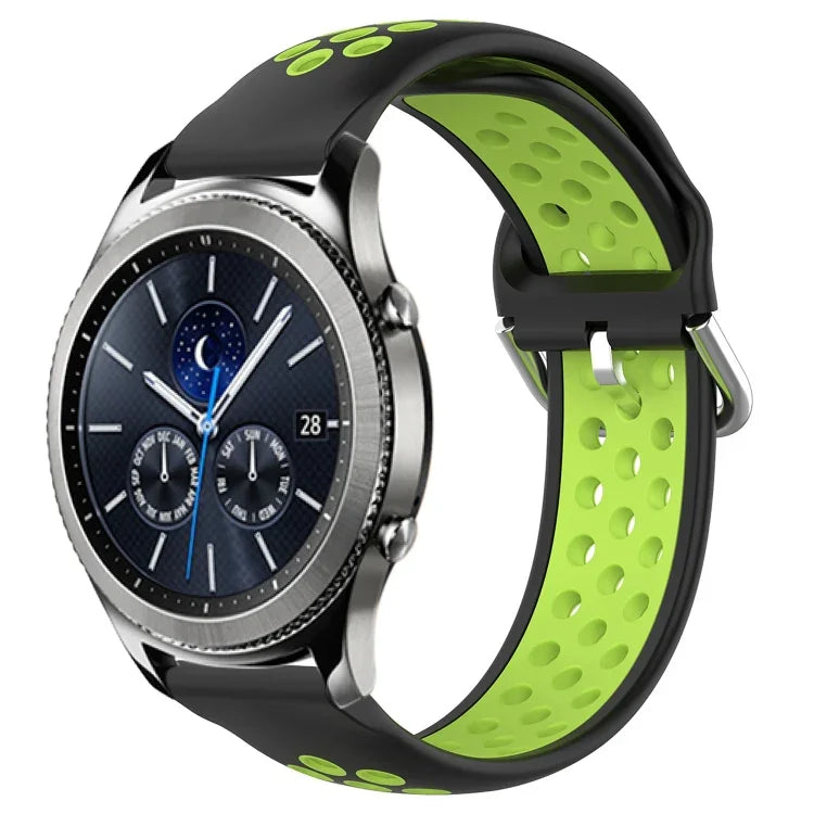 Dây đồng hồ silicone thể thao thoáng khí có lỗ 22mm, cho Samsung Galaxy Watch3 45mm, cho Samsung Gear S3 Classic, cho Samsung Gear S3 Frontier