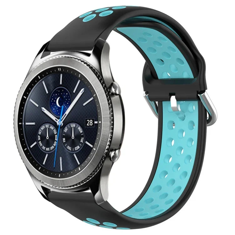 Dây đồng hồ silicone thể thao thoáng khí có lỗ 22mm, cho Samsung Galaxy Watch3 45mm, cho Samsung Gear S3 Classic, cho Samsung Gear S3 Frontier