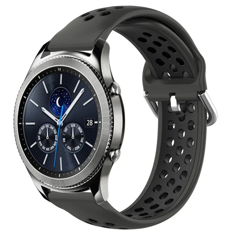 Dây đồng hồ silicone thể thao thoáng khí có lỗ 22mm, cho Samsung Galaxy Watch3 45mm, cho Samsung Gear S3 Classic, cho Samsung Gear S3 Frontier