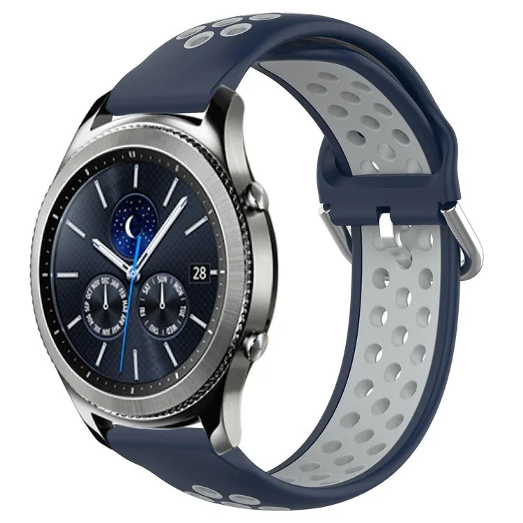 Dây đồng hồ silicone thể thao thoáng khí có lỗ 22mm, cho Samsung Galaxy Watch3 45mm, cho Samsung Gear S3 Classic, cho Samsung Gear S3 Frontier