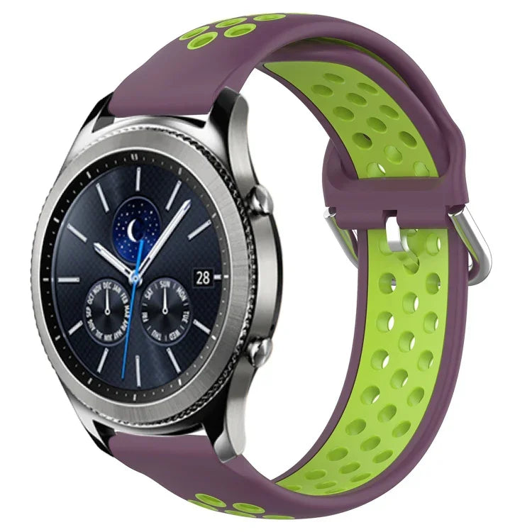 Dây đồng hồ silicone thể thao thoáng khí có lỗ 22mm, cho Samsung Galaxy Watch3 45mm, cho Samsung Gear S3 Classic, cho Samsung Gear S3 Frontier