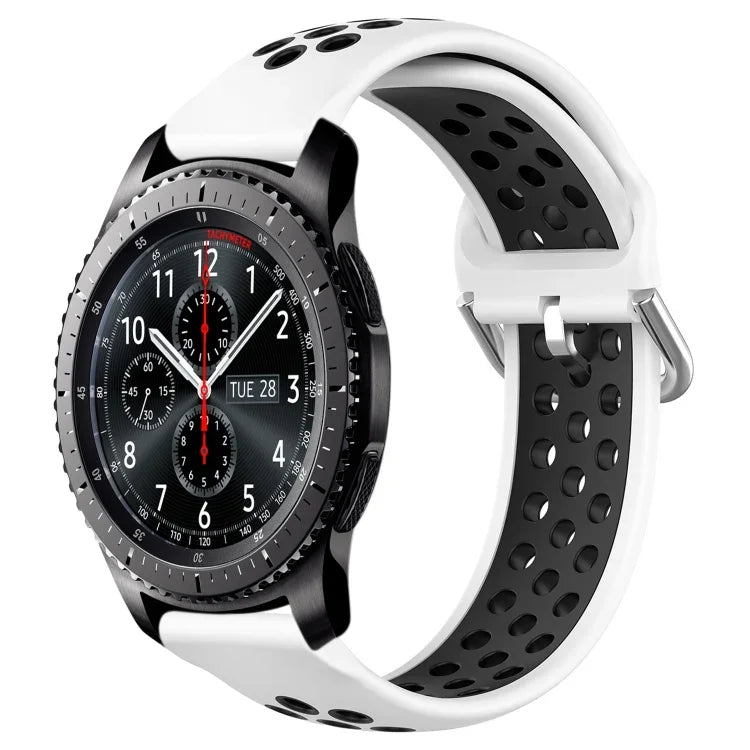 Dây đồng hồ silicone thể thao thoáng khí có lỗ 22mm, cho Samsung Galaxy Watch3 45mm, cho Samsung Gear S3 Classic, cho Samsung Gear S3 Frontier