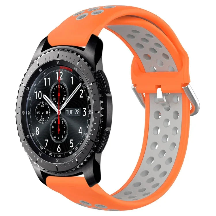 Dây đồng hồ silicone thể thao thoáng khí có lỗ 22mm, cho Samsung Galaxy Watch3 45mm, cho Samsung Gear S3 Classic, cho Samsung Gear S3 Frontier
