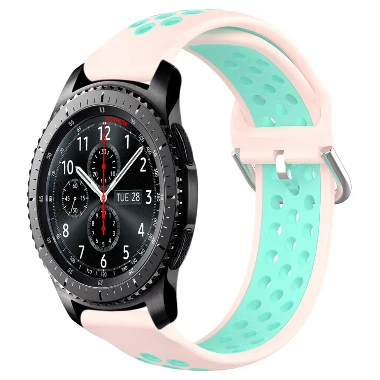 Dây đồng hồ silicone thể thao thoáng khí có lỗ 22mm, cho Samsung Galaxy Watch3 45mm, cho Samsung Gear S3 Classic, cho Samsung Gear S3 Frontier