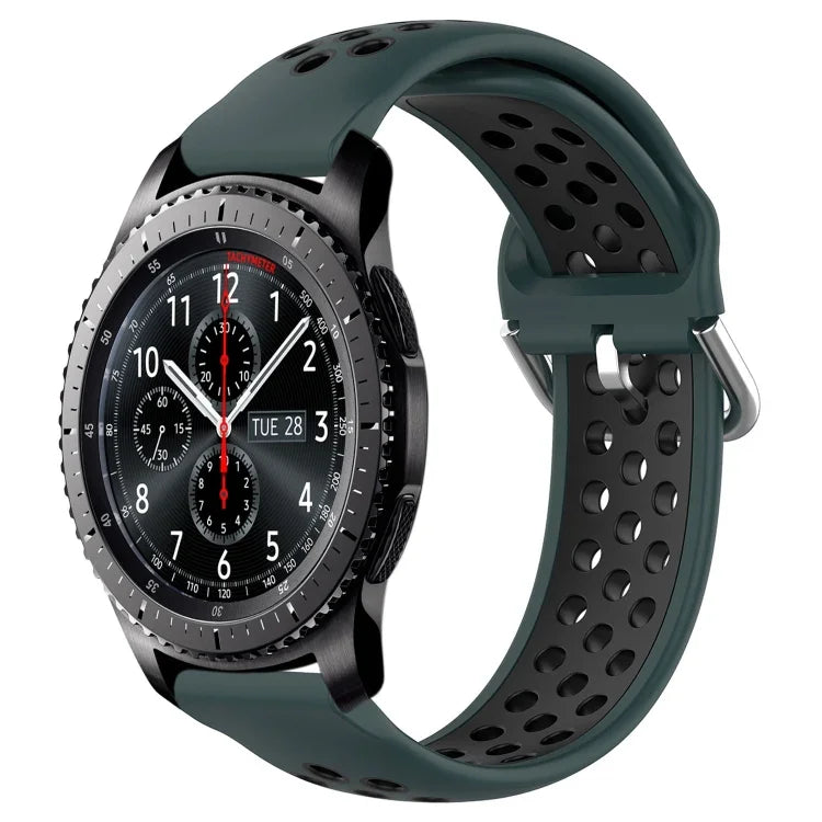 Dây đồng hồ silicone thể thao thoáng khí có lỗ 22mm, cho Samsung Galaxy Watch3 45mm, cho Samsung Gear S3 Classic, cho Samsung Gear S3 Frontier