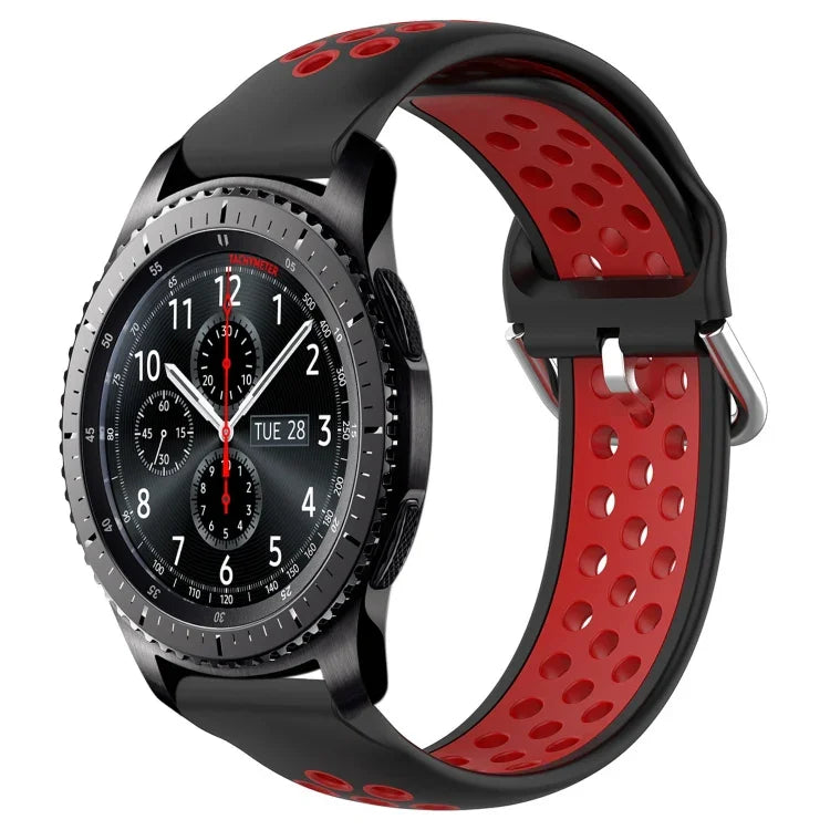Dây đồng hồ silicone thể thao thoáng khí có lỗ 22mm, cho Samsung Galaxy Watch3 45mm, cho Samsung Gear S3 Classic, cho Samsung Gear S3 Frontier