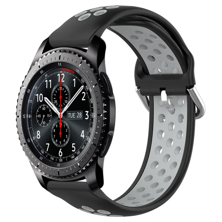 Dây đồng hồ silicone thể thao thoáng khí có lỗ 22mm, cho Samsung Galaxy Watch3 45mm, cho Samsung Gear S3 Classic, cho Samsung Gear S3 Frontier
