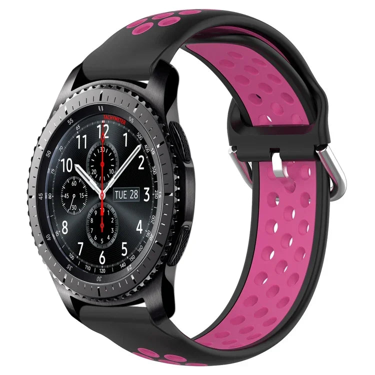 Dây đồng hồ silicone thể thao thoáng khí có lỗ 22mm, cho Samsung Galaxy Watch3 45mm, cho Samsung Gear S3 Classic, cho Samsung Gear S3 Frontier
