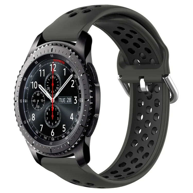 Dây đồng hồ silicone thể thao thoáng khí có lỗ 22mm, cho Samsung Galaxy Watch3 45mm, cho Samsung Gear S3 Classic, cho Samsung Gear S3 Frontier
