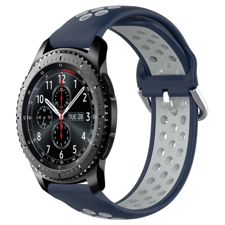 Dây đồng hồ silicone thể thao thoáng khí có lỗ 22mm, cho Samsung Galaxy Watch3 45mm, cho Samsung Gear S3 Classic, cho Samsung Gear S3 Frontier