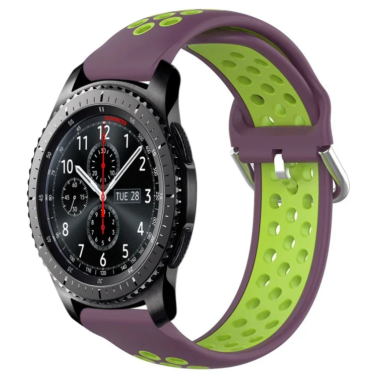 Dây đồng hồ silicone thể thao thoáng khí có lỗ 22mm, cho Samsung Galaxy Watch3 45mm, cho Samsung Gear S3 Classic, cho Samsung Gear S3 Frontier