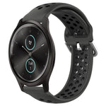 20mm Perforated Breathable Sports Silicone Watch Band, For Garmin Venu SQ, For Garmin VivoMove Style, For Garmin VivoMove Luxe