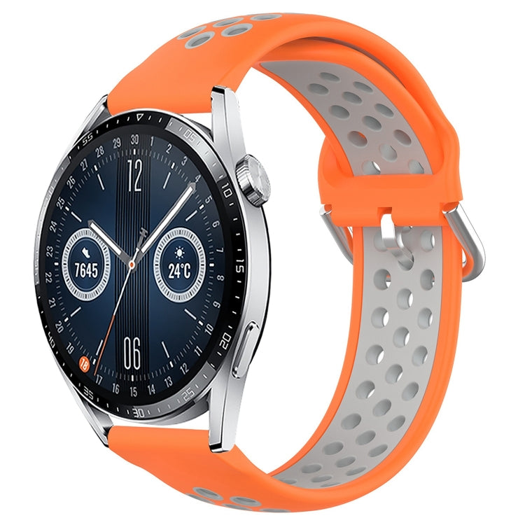 22mm Perforated Breathable Sports Silicone Watch Band, For Huawei Watch GT3 46mm, For Huawei Watch GT Runner, For Huawei Watch 3