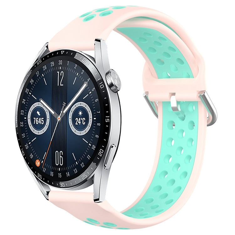 22mm Perforated Breathable Sports Silicone Watch Band, For Huawei Watch GT3 46mm, For Huawei Watch GT Runner, For Huawei Watch 3