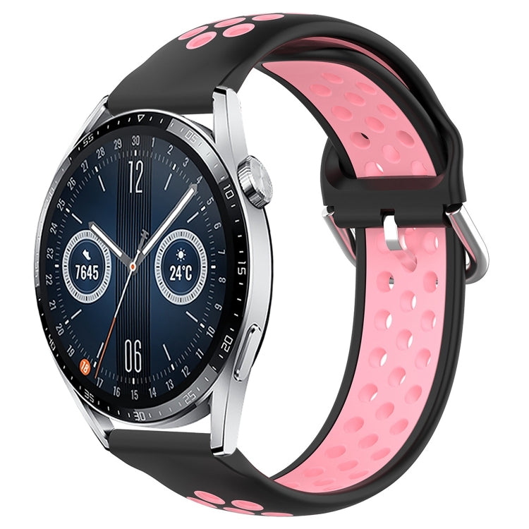 22mm Perforated Breathable Sports Silicone Watch Band, For Huawei Watch GT3 46mm, For Huawei Watch GT Runner, For Huawei Watch 3