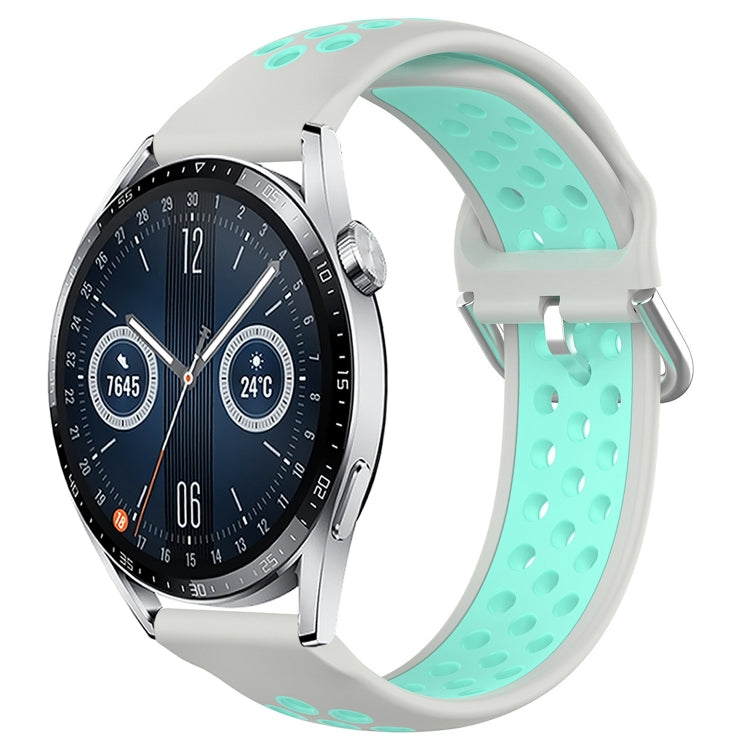 22mm Perforated Breathable Sports Silicone Watch Band, For Huawei Watch GT3 46mm, For Huawei Watch GT Runner, For Huawei Watch 3