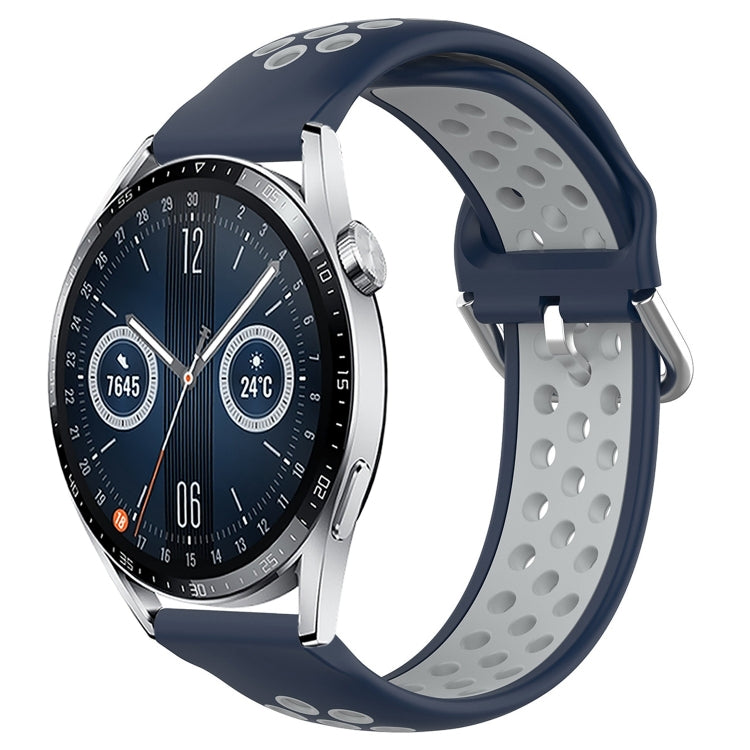 22mm Perforated Breathable Sports Silicone Watch Band, For Huawei Watch GT3 46mm, For Huawei Watch GT Runner, For Huawei Watch 3