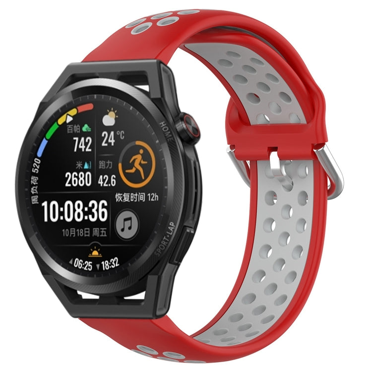 22mm Perforated Breathable Sports Silicone Watch Band, For Huawei Watch GT3 46mm, For Huawei Watch GT Runner, For Huawei Watch 3