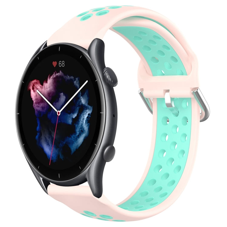 22mm Perforated Breathable Sports Silicone Watch Band, For Amazfit GTR 3 Pro, For Amazfit GTR 2e, For Amazfit GTR 2