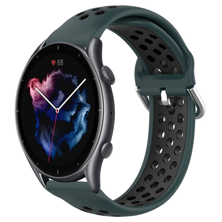 22mm Perforated Breathable Sports Silicone Watch Band, For Amazfit GTR 3 Pro, For Amazfit GTR 2e, For Amazfit GTR 2